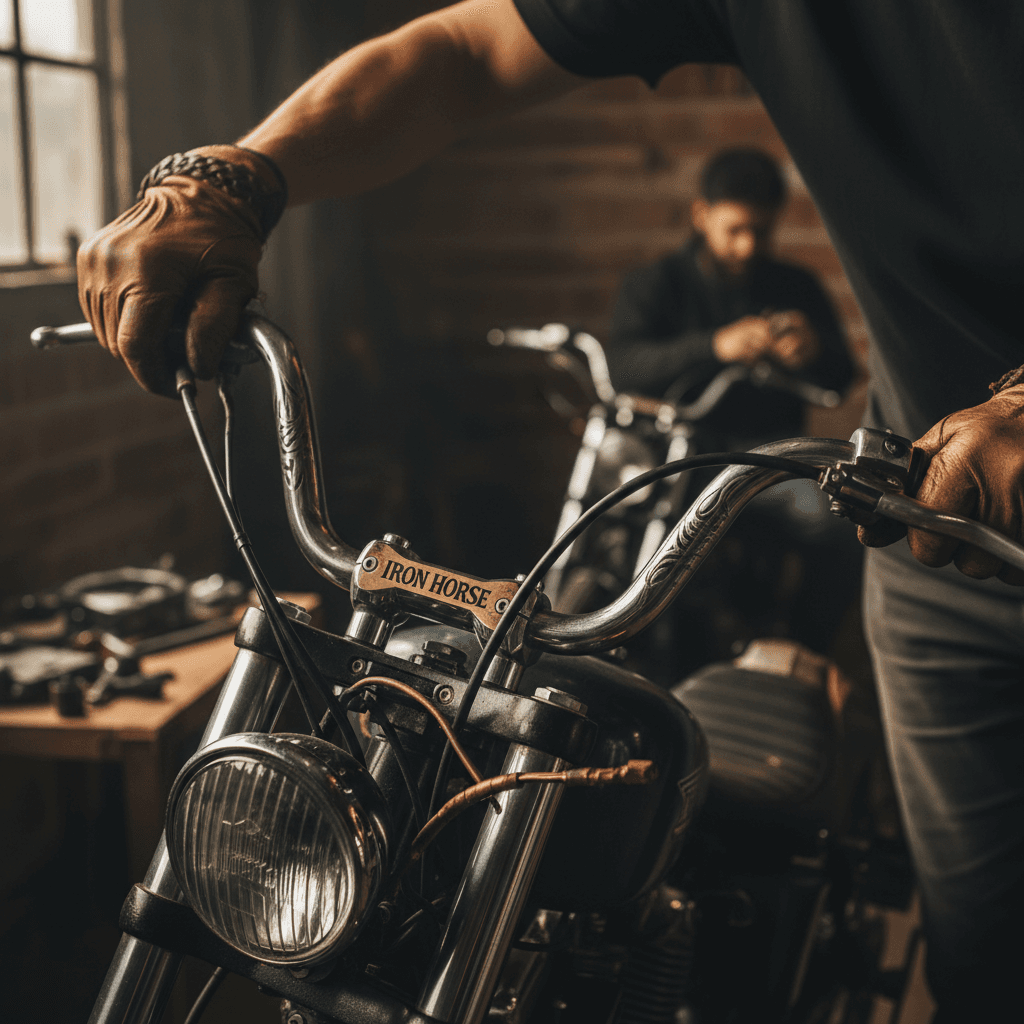 Detalhes de segurança em motocicleta moderna